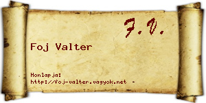Foj Valter névjegykártya